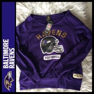 ⭐️HP⭐️NWT NFL Baltimore Ravens Off Shoulder Sweatshirt